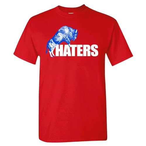 F The Haters Men's Football T-Shirt for Buffalo Fans (Red Shirt,XL)