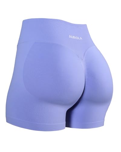 Image of AUROLA Influence Workout Shorts for Women,2.5 3.5 4.5 5.5 6.5 No Roll Up Squat Proof Scrunch Seamless Compression Gym Short