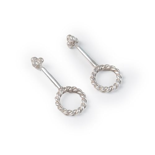 Image of Quirksmith 925 Sterling Silver Bugadi Earrings /Helix Piercing Studs with 925 Stamp And Certificate Of Authenticity /Gift for women