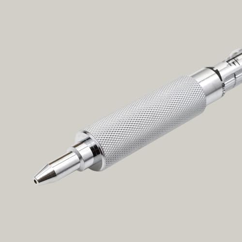 Image of OHTO MS01 0.5mm Mechanical Pencil - Precision Metal Drafting Pencil with Adjustable Lead Control, Knurled Grip & Durable Aluminum Silver Body | Made in Japan