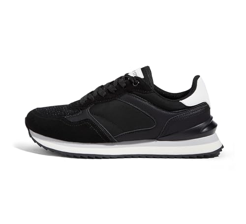Image of LUCKY STEP Women's Platform Fashion Sneakers Suede Colorful Colorblock Stylish Retro Casual Neutral Tennis Running Footwear Walking Shoes