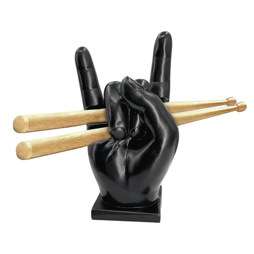 Drumstick Holder, Black Drum Stick Rack with Anti-Roll Base, Wizard Wand Display Stand, Funny Gift for Drummer