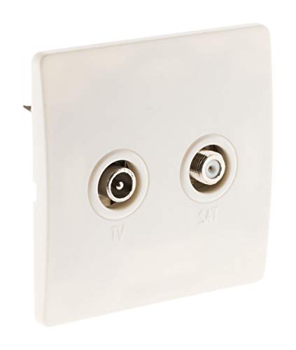 Zenitech Prise TV Ø9,52mm + satéléphonelite - vis + Griffes - Blanc - Diwone