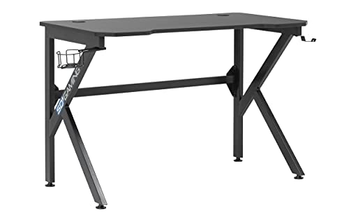 SD Studio Designs Saga PC Gaming Desk with Built-in Power, Charging Station and Gear Storage