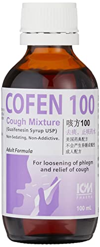 Cofen 100 Cough mixture Guaifenesin Syrup USP for adults 100ml