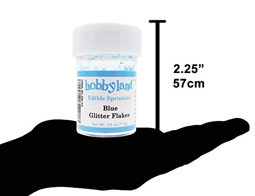 Hobbyland Edible Glittery Flakes (Blue Glitter Flakes, 1/4 Oz) #TOP3
