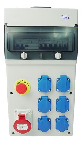 Coffret de chantier 7 prises avec arrêt d'urgence