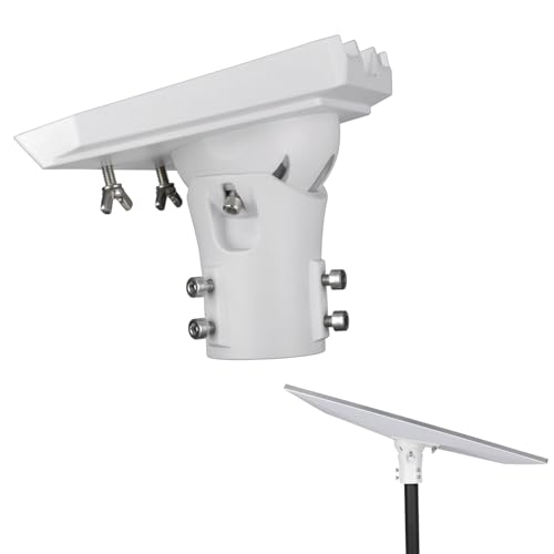 PowGrow Pipe Adapter Pole Mount for Starlink Gen 3, Adjustable Pole Mount Adapter Kit for Starlink Standard Dish V3, Aluminum Alloy, White