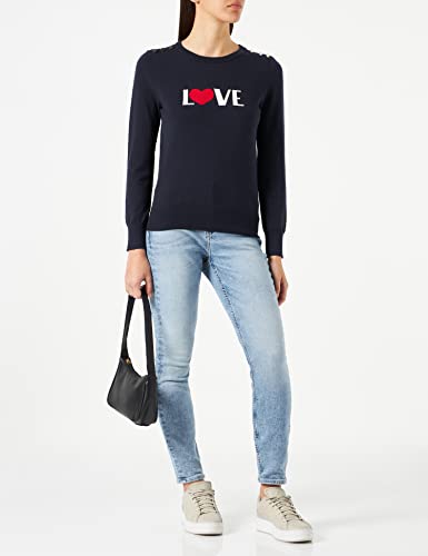 Naf Naf MZAU Pullover, Blu Marino, XL Donna