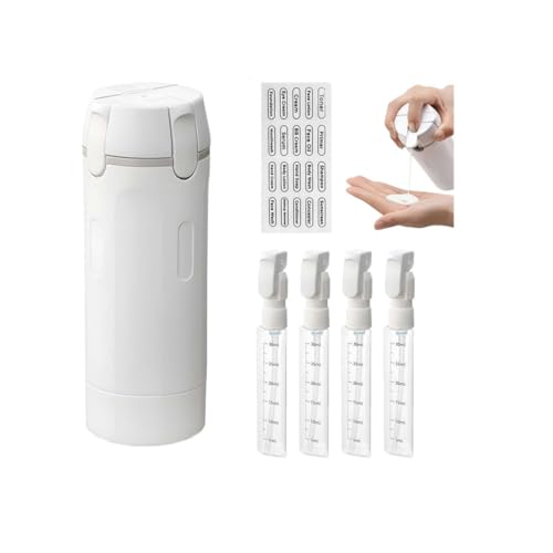 4 In 1 Travel Dispenser Bottles Refillable Leak Proof Squeeze Bottles for Toiletries Portable Travel Containers for Shampoo Lotion Conditioner Cream