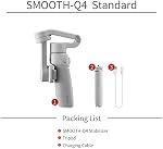 Stabilisateur Gimbal ZHIYUN Smooth Q4, Gimbal de Téléphone 3-Axes, Tige d'Extension Intégrée, Pliable et Portable, Gimbal Android et iPhone, Stabilisateur de Vlogging, Vidéo TikTok YouTube, Gris