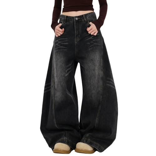 Baggy Jeans for Women Men Wide Leg Barrel Jeans High Waist Denim Pants for Woman Boyfriend Streetwear Clothes