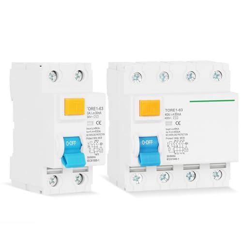 RCCB RCD 40A 4 pôles 100mA disjoncteur différentiel bipolaire triphasé pour tableau électrique