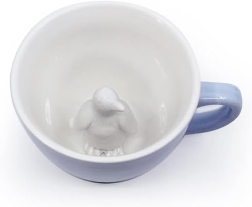 Miniatura 6 de Creature Cups WHALE TAIL - Taza de cerámica (11 onzas, exterior azul océano)  Taza oculta en el interior de animales 3D  Regalo de cumpleaños y