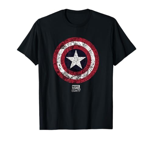 Marvel Captain America Comic Shield White Camiseta