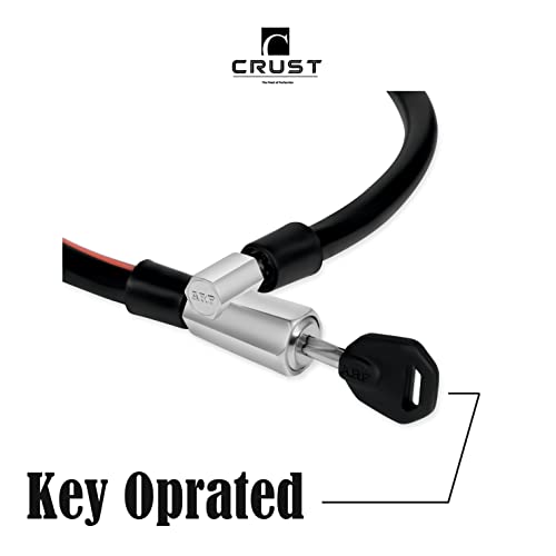 CRUST Heavy Duty Oil Rubbed Multipurpose Use Cycle, Bike, Helmet Cable Lock With 2 Keys (Black), Keypad