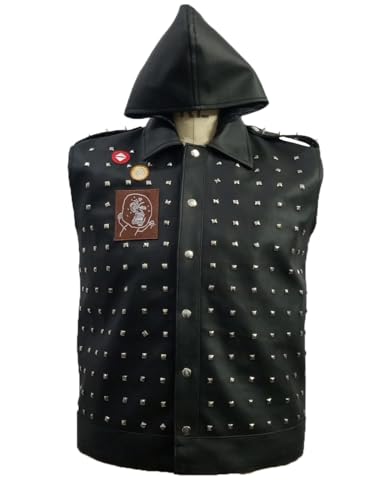 hifa WD 2 Watch Dogs Marcus Holloway Black Studded Dedsec Wrench Shawn Baichoo Real Leather4