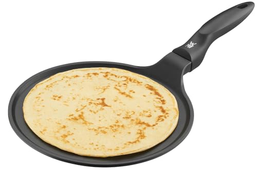 WMF Devil Crepe Pfanne Induktion 27 cm, Crepes Pfanne, Pfannkuchenpfanne mit Teigverteiler und Holzschaufel, Aluguss beschichtet WMF Devil Crepe Pfanne Induktion 27 cm, Crepes Pfanne, Pfannkuchenpfanne mit Teigverteiler und Holzschaufel, Aluguss beschichtet