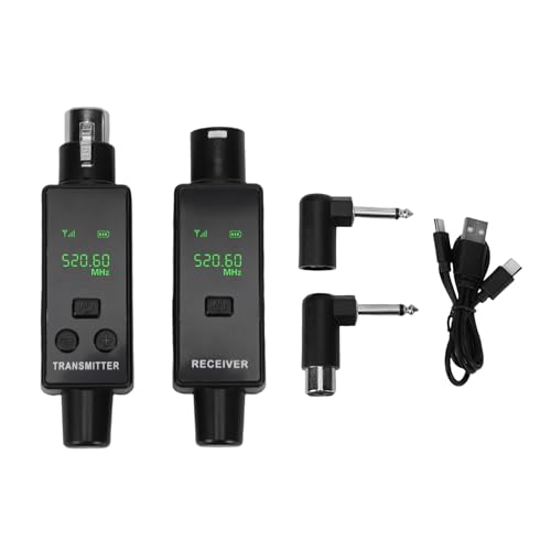 XLR Wireless Microphone System 2.4GHz XLR Wireless Mic Adapter Transmitter Receiver 24bit 48kHz 164ft Recargable Plug On para sistema PA Cámara (1 a 1) miniatura 5