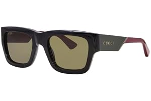 Gucci Occhiali da Sole Uomo 58 Nero-verde-verde