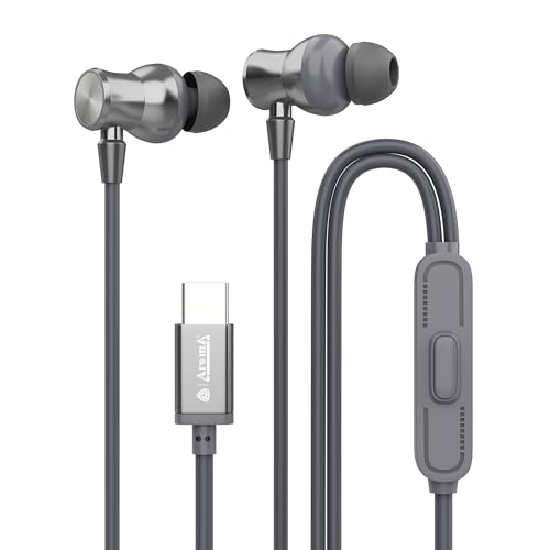Image of AROMA HF1007 Type C Wired Earphone with HD Quality in-Line Mic,12mm Driver Hi-Res Wired