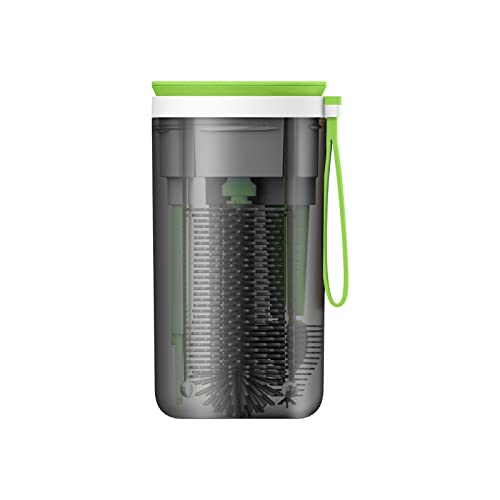 Image of Travel Bottle Cleaner Kit, Silicone Baby Bottle Brush Set with Bottle Brush, Drying Rack, Nipple Brush,Straw Brush,Soap Dispenser, Portable Baby Bottle Brush Cleaner for Home and Travel,Green