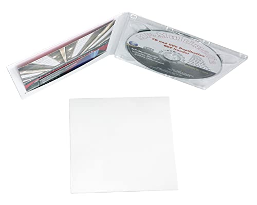 MP-Pro DigiPack CD Hüllen Karton Weiß mit Booklet-Schlitz und 1 Digi-Tray Transparent - 10 Stück Cover