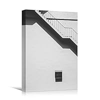 Canvas Wall Art White Building Pattern Abstract Architecture & Maps Building Chic Home Office Photography - 12x18 inches