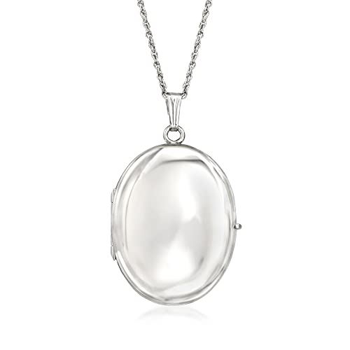Ross-Simons Sterling Silver Personalized 4-Photo Oval Locket Necklace3