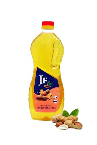 Image of J.F GOLD Pure Filtered Groundnut Oil � 1 Litre | Heart-Healthy & Natural Cooking Oil | High Smoke Point | Cholesterol-Free | Edible Peanut Oil for All Cooking Needs