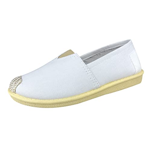 Image of eYLun Women Loafers Slip On Shoes Canvas Flats Work Shoes Casual Comfortable Walking Shoes