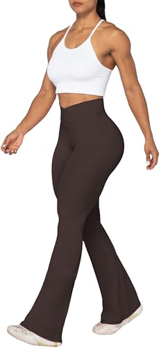 Image of Sunzel Flare Leggings, Crossover Yoga Pants with Tummy Control, High-Waisted and Wide Leg