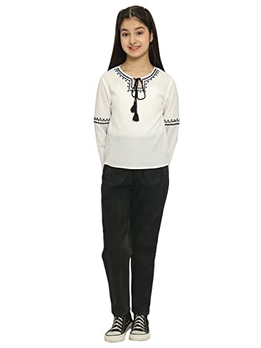 Image of Natilene Girl's Embroidered Regular Fit Blouse