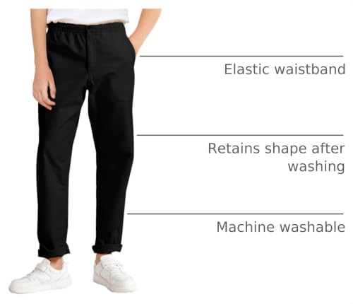 Image of Haloumoning Boys School Uniform Chino Pants Kids Twill Pants 5-14 Years