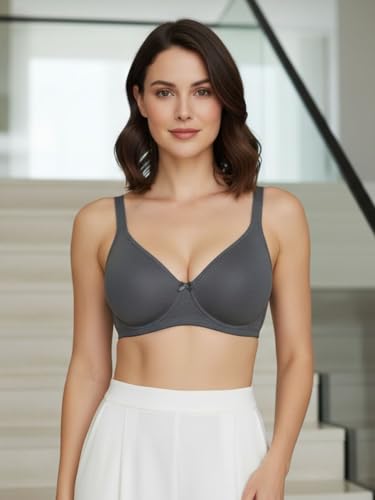 Image of Saforia Cuddlecot Cotton Padded T-Shirt Bra for Women | Wire-Free Full Coverage Bra | Breathable Soft Cotton Everyday Bra | Seamless Comfort Innerwear