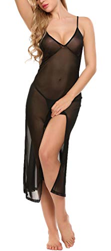 Image of Xs and Os Women's Polyester & Spandex Plain Maxi Nightgown