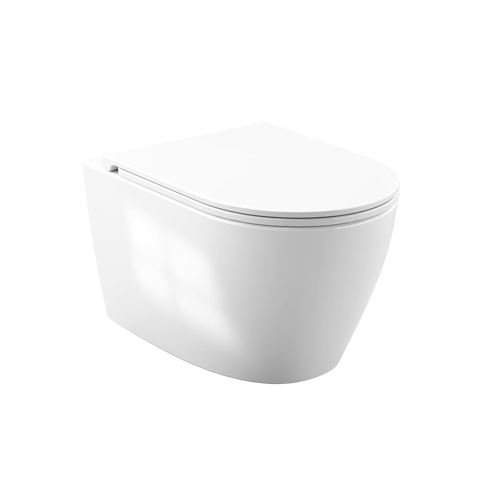 Garvee Inodoro suspendido cerámico con tapa UF, blanco 8022 D grande