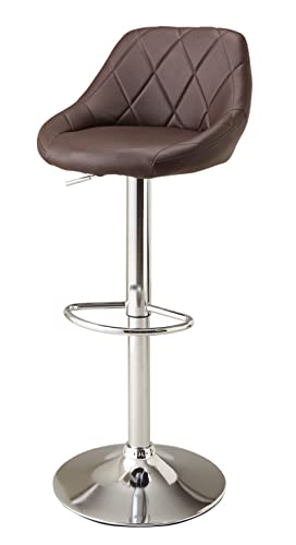 リコメン堂 カウンターチェア Dactyl 背もたれ付き 昇降 昇降式 360°回転 カフェ カウンター モダン おしゃれ バーチェア バーチェアー チェアー ダイニングチェア ハイチェア イス カウンターチェアー (1, ブラウン)