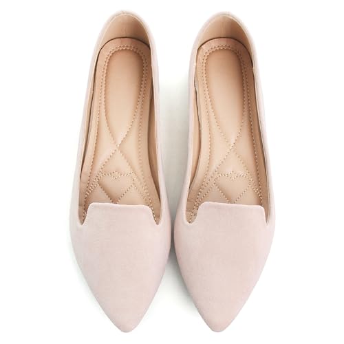 Dear Time Women's Pointed Toe Ballet Flat Shoes Simple Casual Office Work Shoes Slip-on Comfortable Shoes2