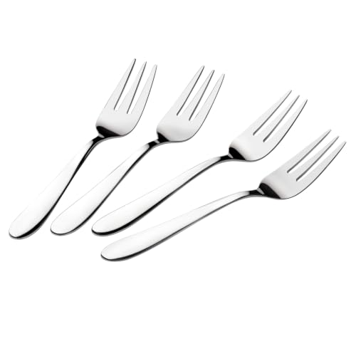 Lagostina Lavinia, Set 4 Forchette per Dolce in Acciaio Inox 18/10, Design Senza Tempo, Resistenti ed Eleganti, Finitura a Specchio, Lavabili in lavastoviglie