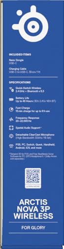 Arctis Nova Cuffie da gioco multipiattaforma wireless - Controllo via app - Batteria 40h - Driver magnetici al neodimio - 2,4GHz/BT - Mic staccabile - PS5, PS4, PC, Switch - Bianco - Cuffia gaming - Immagine 16