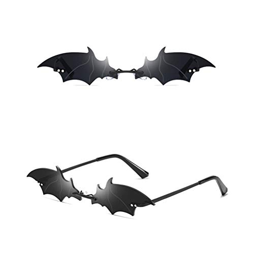 1 Pair Stylish Shaped 400 Sunglasses for Men and Women Frameless Hipster Street Interesting Dark Sunglasses (Black), blackone3