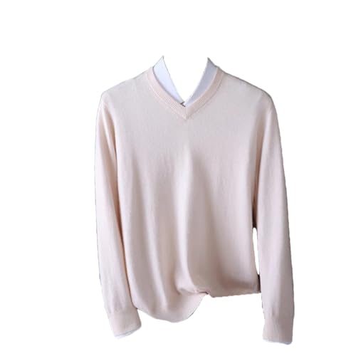 Dcvmvmn Men's Spring and Autumn V-Neck Wool Knitted Pullover Solid Color Casual Business Sweater