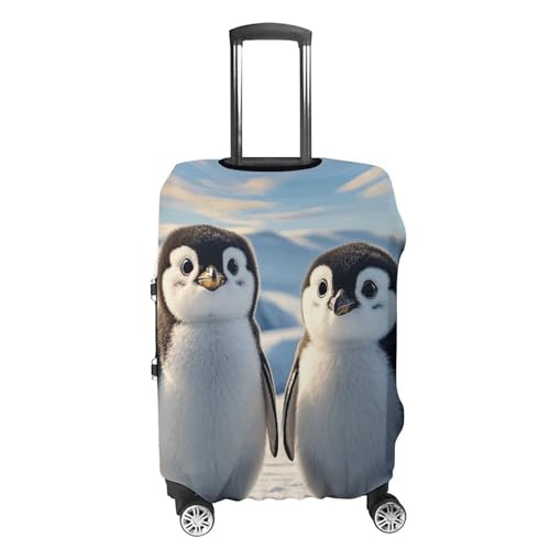 Cute Penguins Luggage Cover, Elastic Luggage Protector Fits 19-32in Suitcases, Washable & Anti-Scratch Suitcase Cover for Men Women M4
