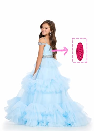 ZHengquan Girls' Off Shoulder Pageant Party Ball Gowns A Line Ruffles Princess Prom Dress Beaded Tulle Flower Girl Dresses3