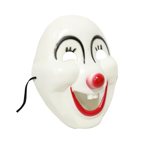 enadoi Clown Masquerade Mask Carnival Circus Costume Cosplay Dress-Up Full Face Joker Scary Facewear For Halloween Costume Accessory (Medium)