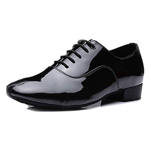 HIPPOSEUS Zapatos de Baile de salón cómodos de Moda para Hombres Zapatos de Baile Social para Fiestas, Modelo 707,Negro,45 EU
