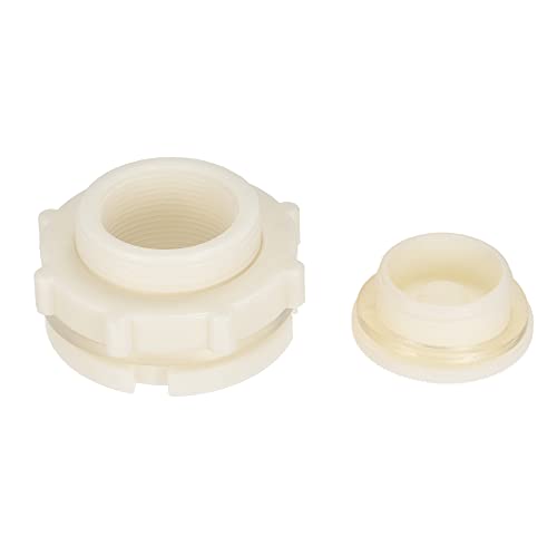 M METERXITY 1 Set ABS Bulkhead Fitting, Threaded Bulkhead Water Tank Connector, with PVC Plug Fitting, Apply to Aquariums