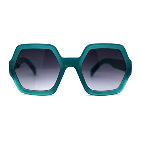 Womens Mod Hexagon Plastic Retro Sunglasses2