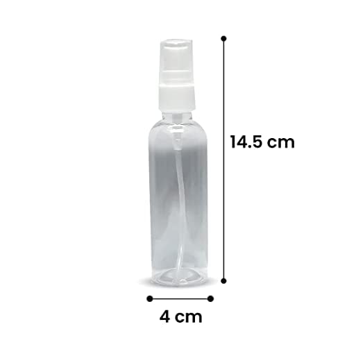 Naturegoon Round Refillable Transparent Plastic Spray Bottle (Pack of 2) |Fine Mist Spray Bottle| 100ml | Ideal for storing Perfumes, Sanitizers, Cleaning Liquid and use for a room spray (Pack of 2) 3
